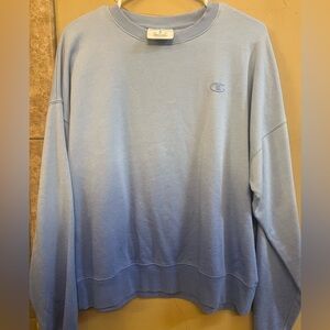 Champion Men's Light Blue Ombre Crewneck Sweater